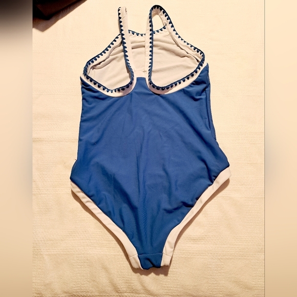 Seafolly women's blue & white swim suit, no size tag - Picture 4 of 4